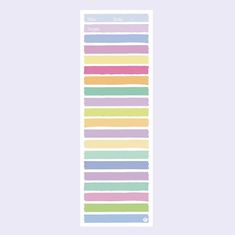 Student notepad with plastic storage box showing 90x248mm dimensions and colour variations