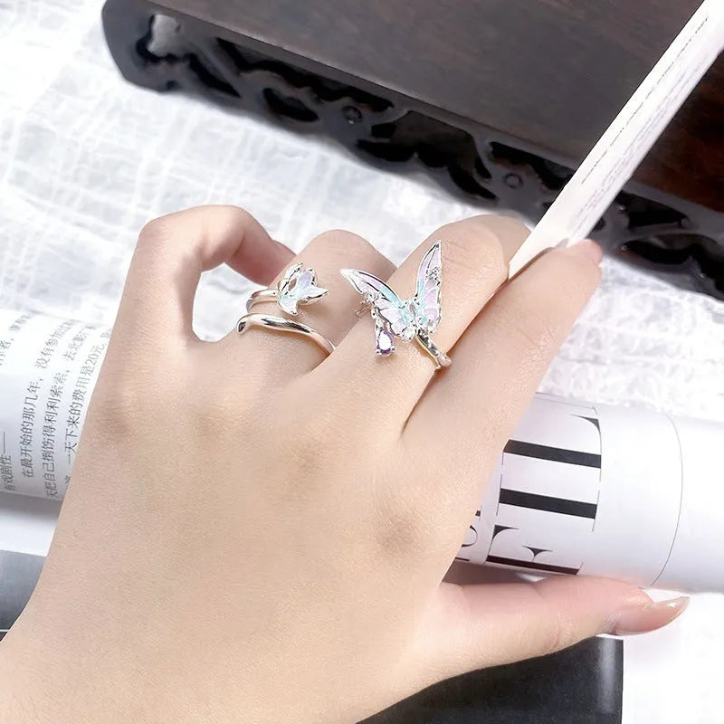 Insect design copper ring with adjustable opening and dripping oil colour treatment