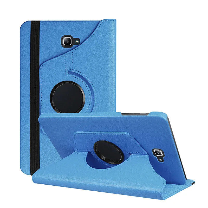 iPad 1 rotating leather protective case in clamshell design showing multiple colour options.