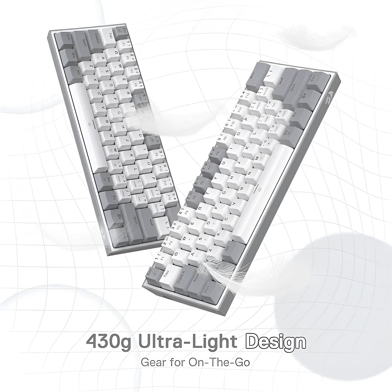 White pink RGB mechanical keyboard with dual keycaps and multimedia controls