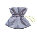 Adjustable soft cat cone collar in light blue protecting wound while allowing eating access