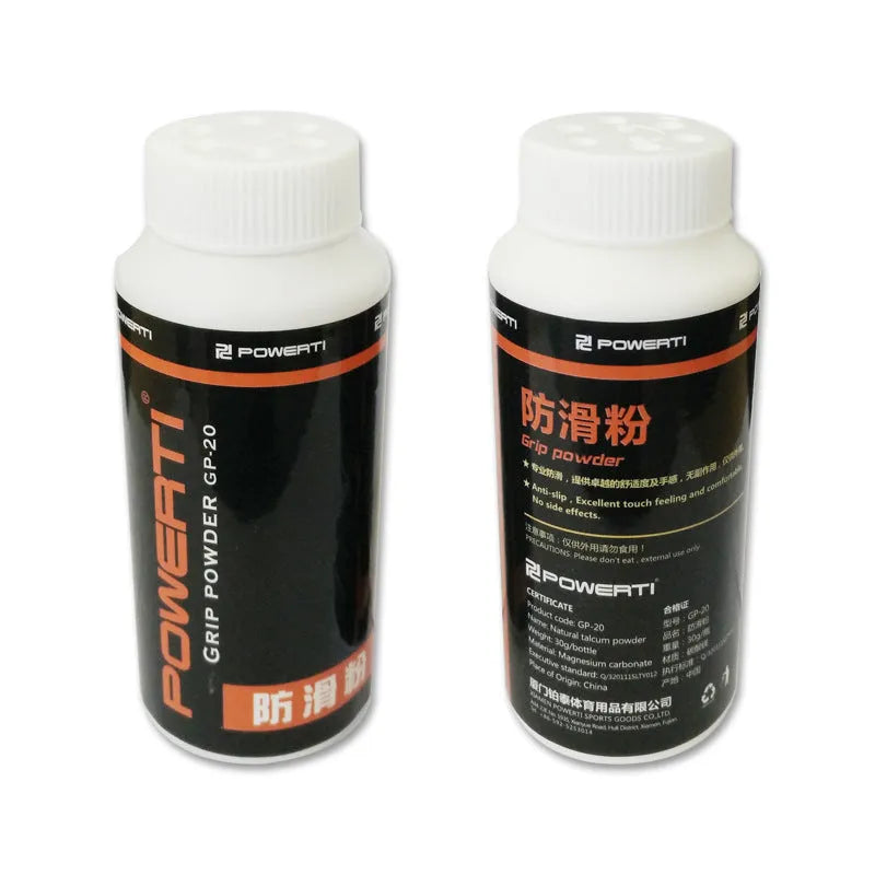 White sports anti-slip powder container for badminton, tennis and weightlifting grip