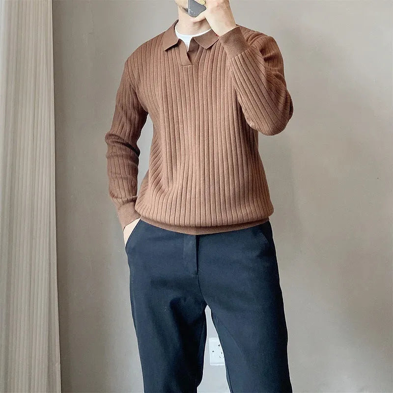 Men's loose knit pullover sweater in modal and rabbit fur blend, shown in army green colour.