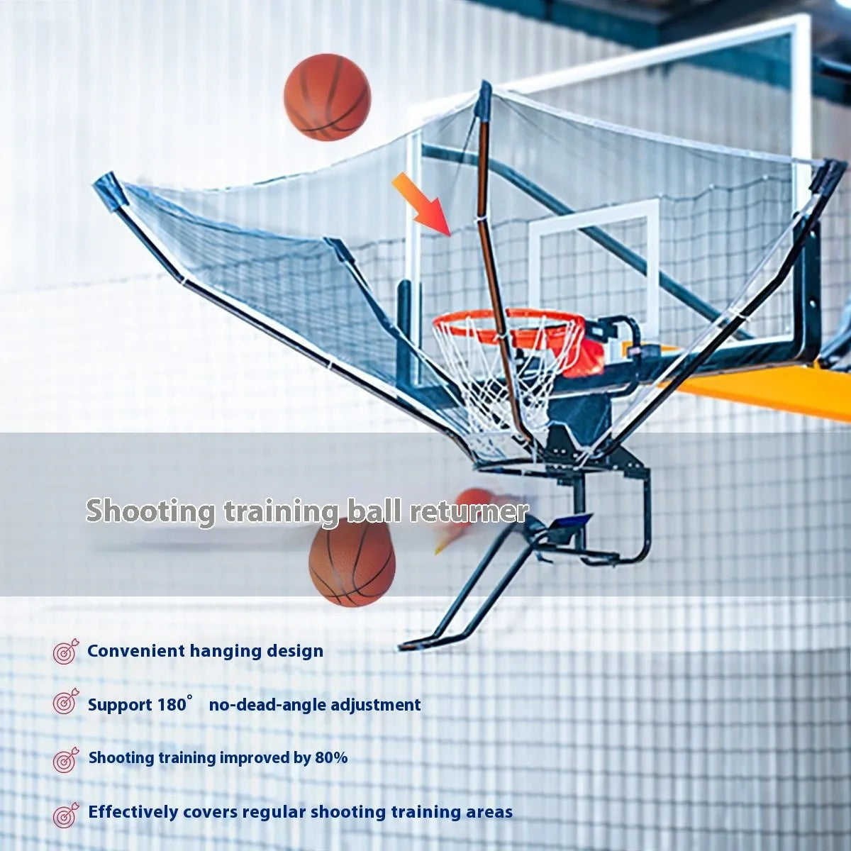 Automatic basketball training return machine made of cowhide leather and iron, shown in New Upgrade Second Generation colour.