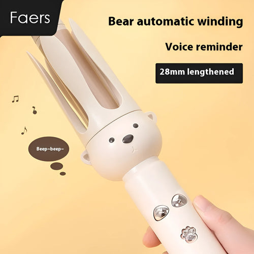 Beige anion automatic hair curler with FS-H208 negative ion technology and hair stick