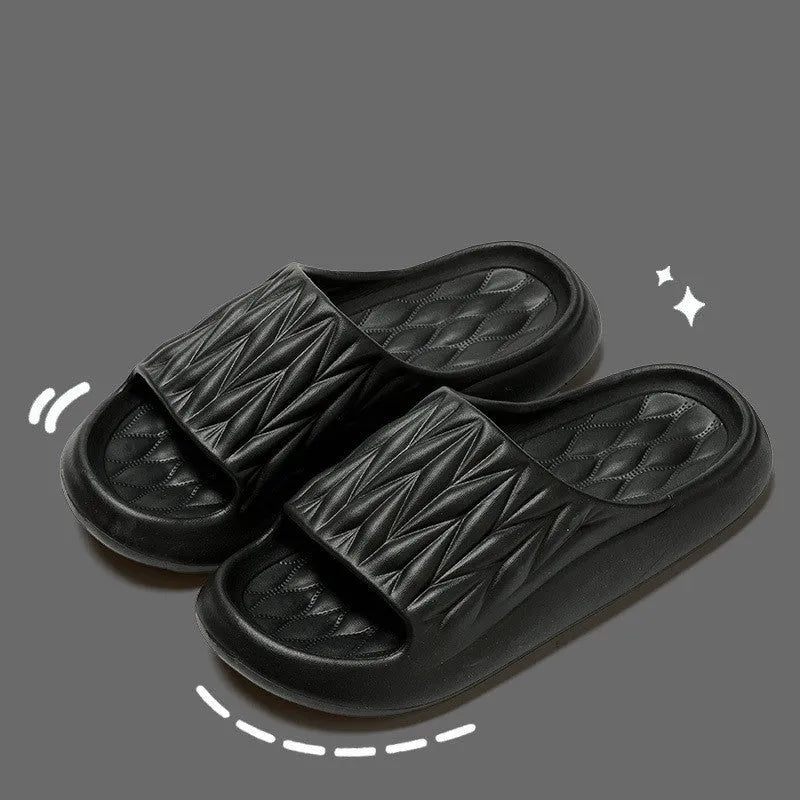 Leaf texture design EVA household slippers in multiple colours with non-slip sole