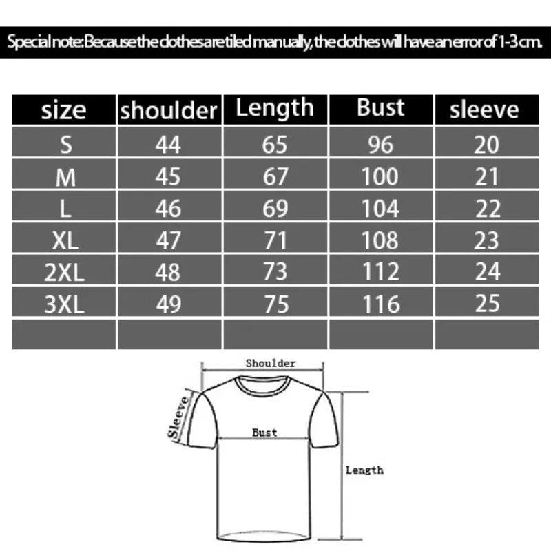 Black men's T-shirt with a 3D cartoon pattern, featuring a round neck and short sleeves.