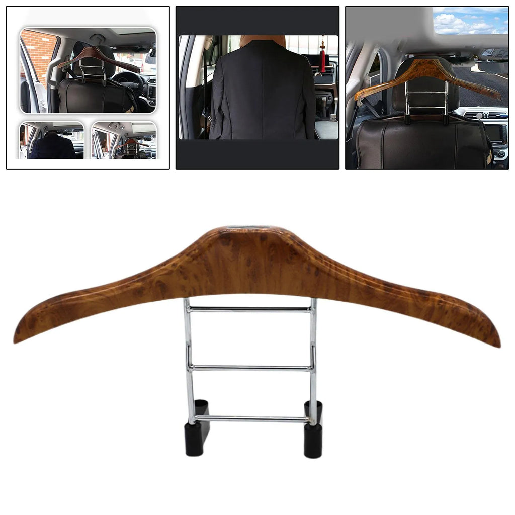 Wood yellow car clothes hanger with stainless steel frame for suits and shirts