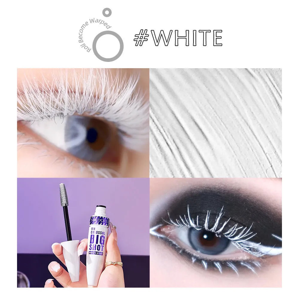 White waterproof sweat-proof quick-drying mascara with curling effect, 10ML net content