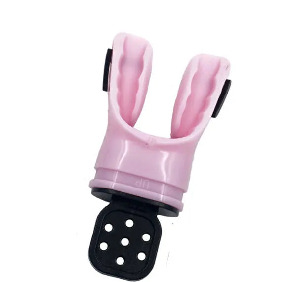 Edible silicone diving mouthpiece measuring 110mm in various solid and transparent colours.