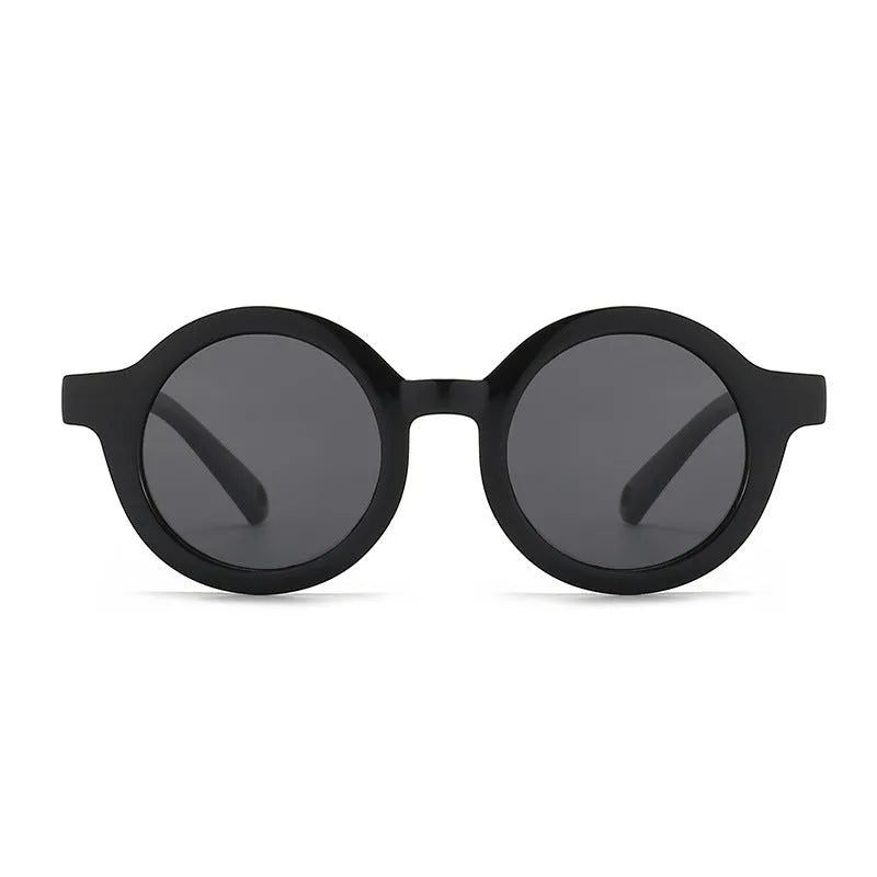 Children's silicone sunglasses with round frames for 0-3 year olds in multiple colour options showing UV400 and polarized protection