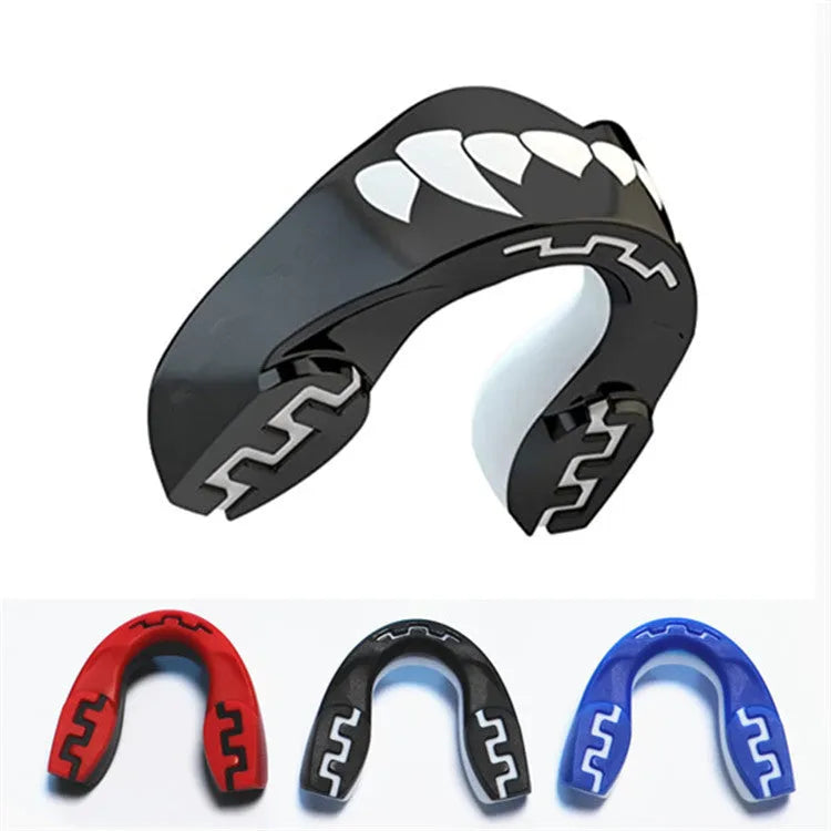 Adult boxing mouthguard with tooth socket free design in printed teeth colours for martial arts protection
