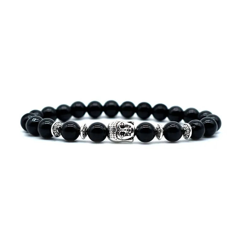 Tiger eye bracelet with detailed Buddha head bead in handcrafted adjustable unisex design