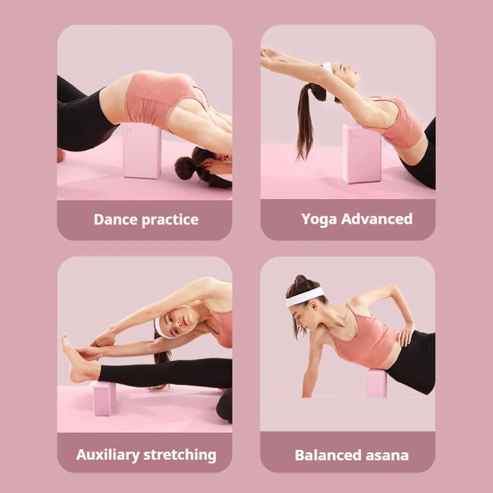 Solid colour EVA foam yoga block with hexagonal ridges for yoga and fitness training