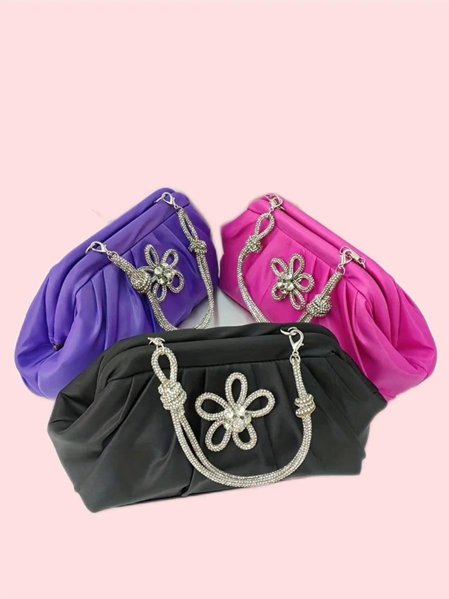 Women's large-capacity soft polyester shoulder messenger bag with chain accents and document compartment