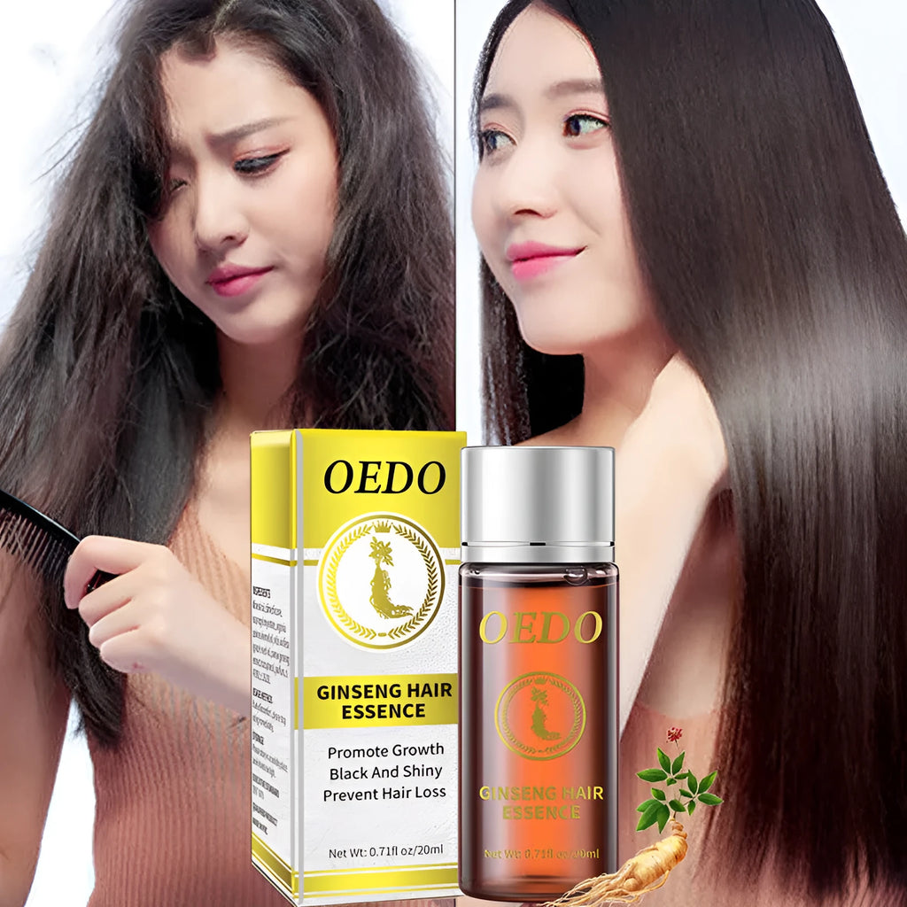 20ml women's hair care essential oil in colour box packaging with walnut oil and ginseng