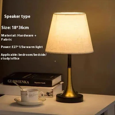 Retro alloy table lamp with dimmable LED lighting and American styling
