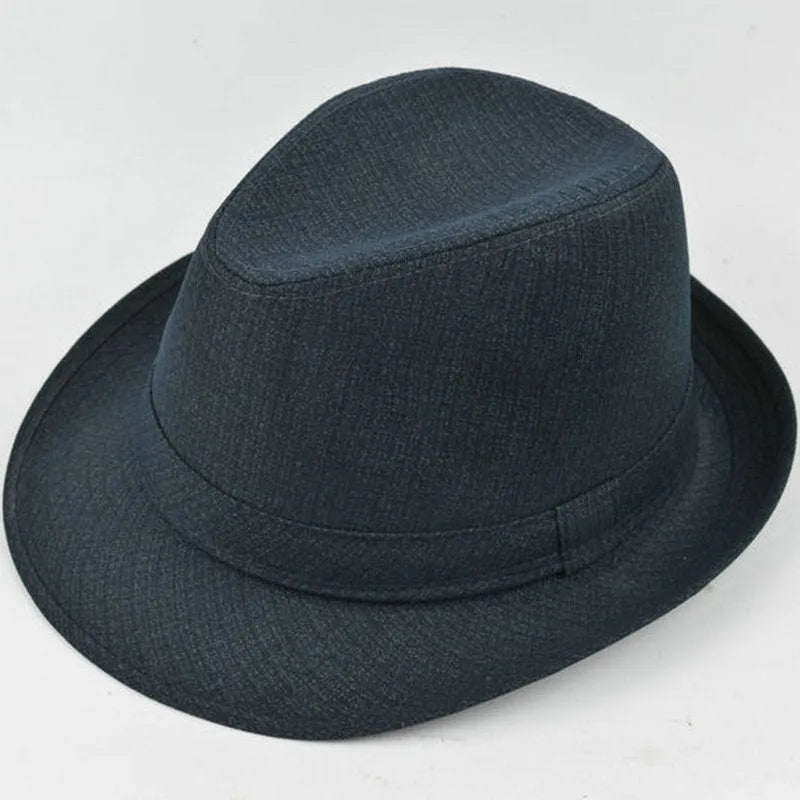 Men's thickened wool felt fedora hat showing classic trilby shape available in multiple colours with size tags