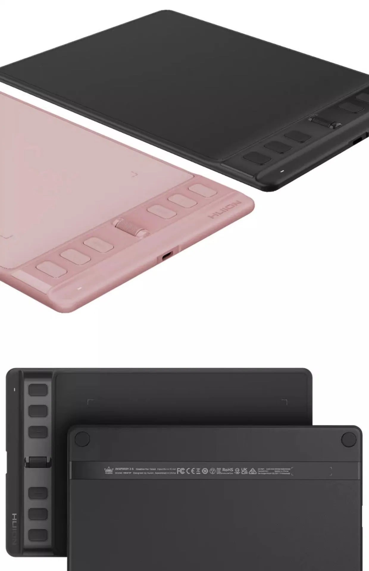 Hua Wang H641P black digital drawing tablet with stylus for mobile phone and computer sketching