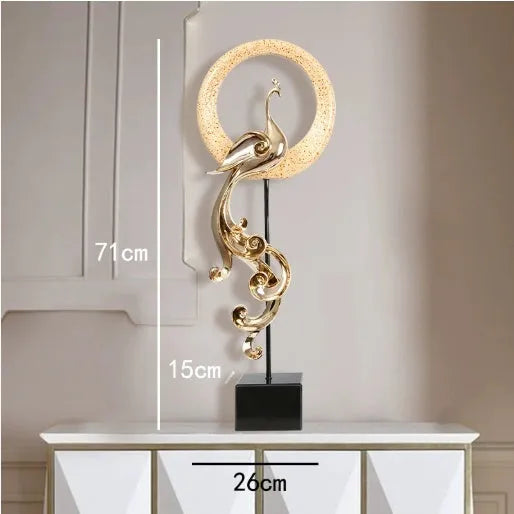 European style synthetic resin Phoenix ornament in a choice of festive red, rose gold or elegant silver finish.
