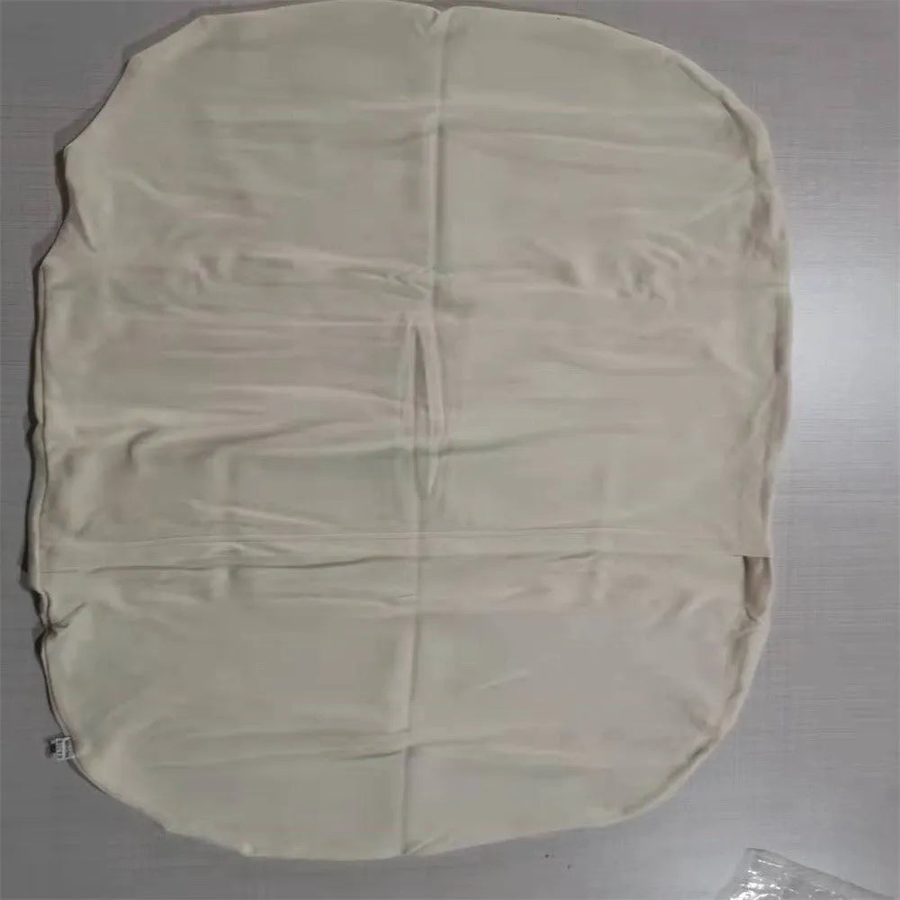 Beige portable cotton baby nest crib cushion measuring 75cm by 45cm for infant sleep.