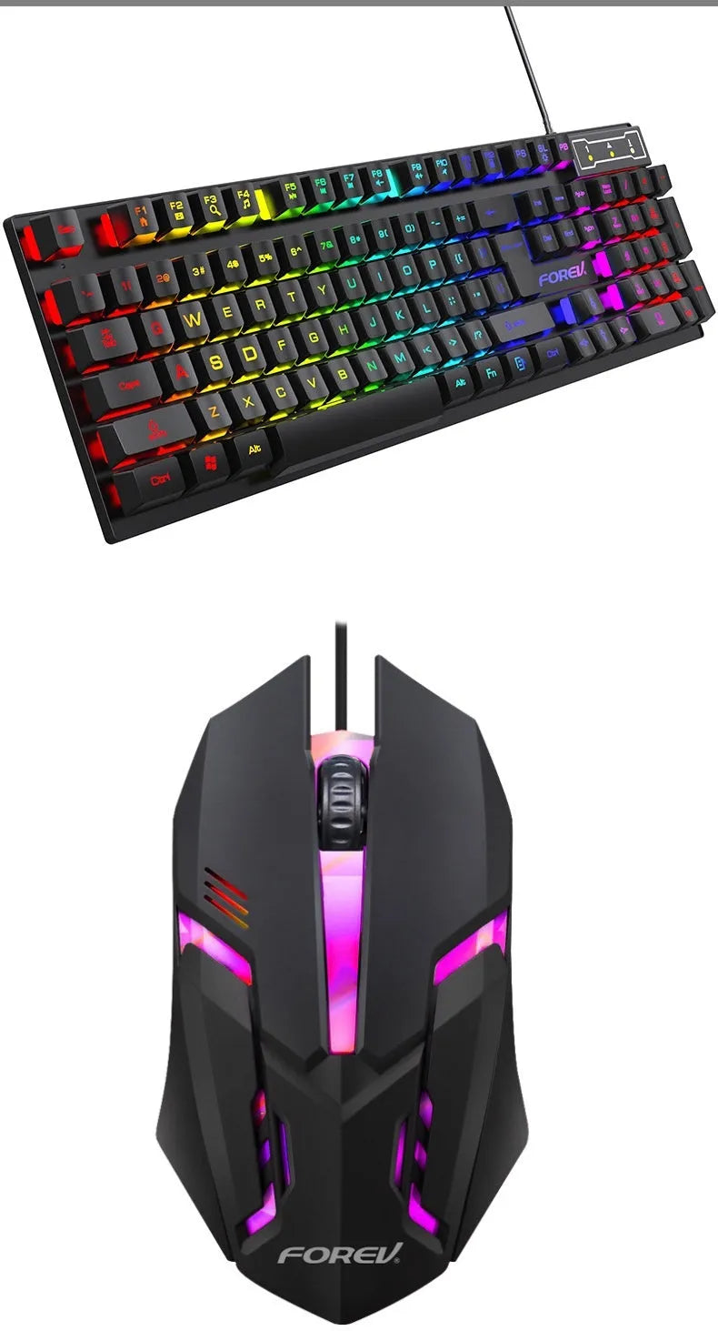 Black 104-key mechanical gaming keyboard with backlight, optional mouse package, 37.5cm width