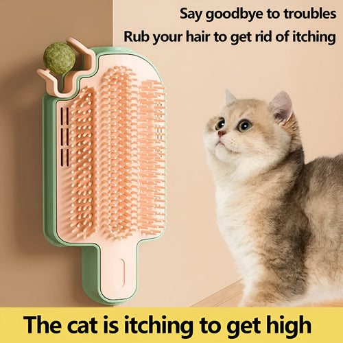 Ice cream shape corner cat scratching post with feather or catnip options PP plastic pet grooming toy