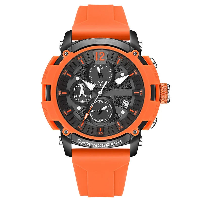 Men's multi-function watch with digital display, luminous hands, 51mm case, available in five colours
