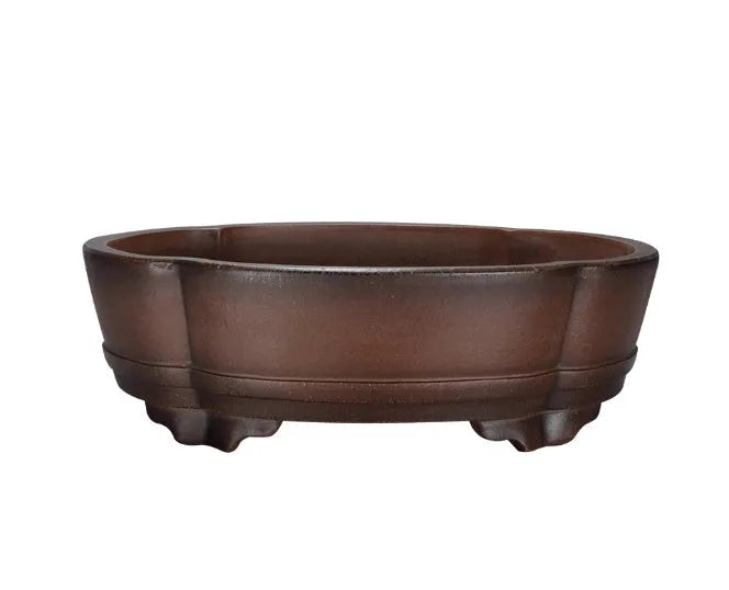 Classical simple purple clay flower pot for plants and bonsai, 50cm wide