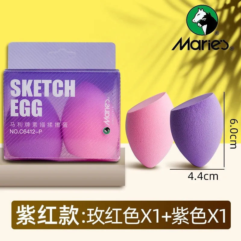 Plastic sketch rubbing knife tool with a fluorescent pen eraser smear tip for art corrections.