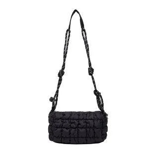 Women's lightweight nylon messenger bag in clouds print design with pillow shape and crossbody strap