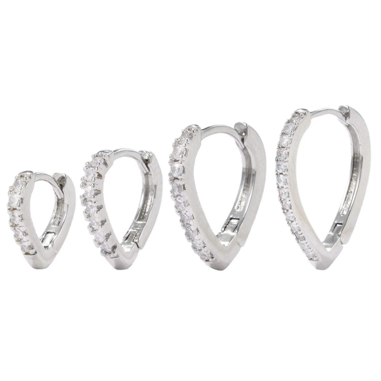 Gold geometric heart-shaped clip-on earring for women on a white background.