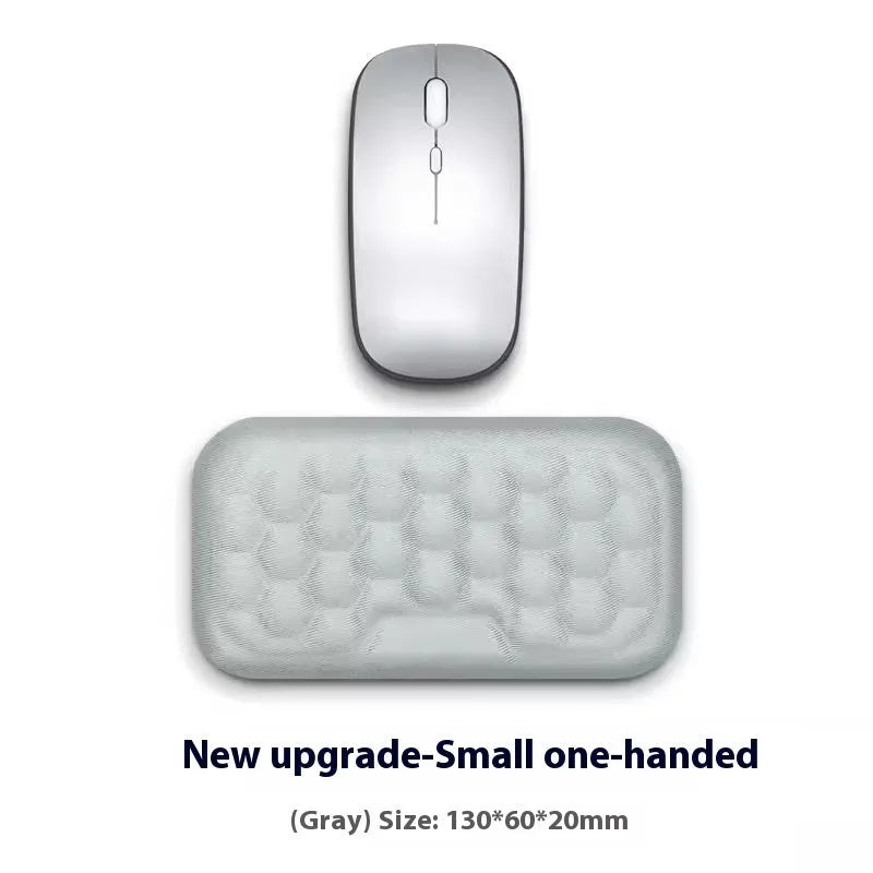 Memory foam computer wrist rest with silicone base in grey cloth cover style