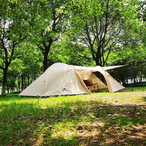 Camping tent for 3-4 people aluminium pole windproof rainproof family outdoor shelter army green colour