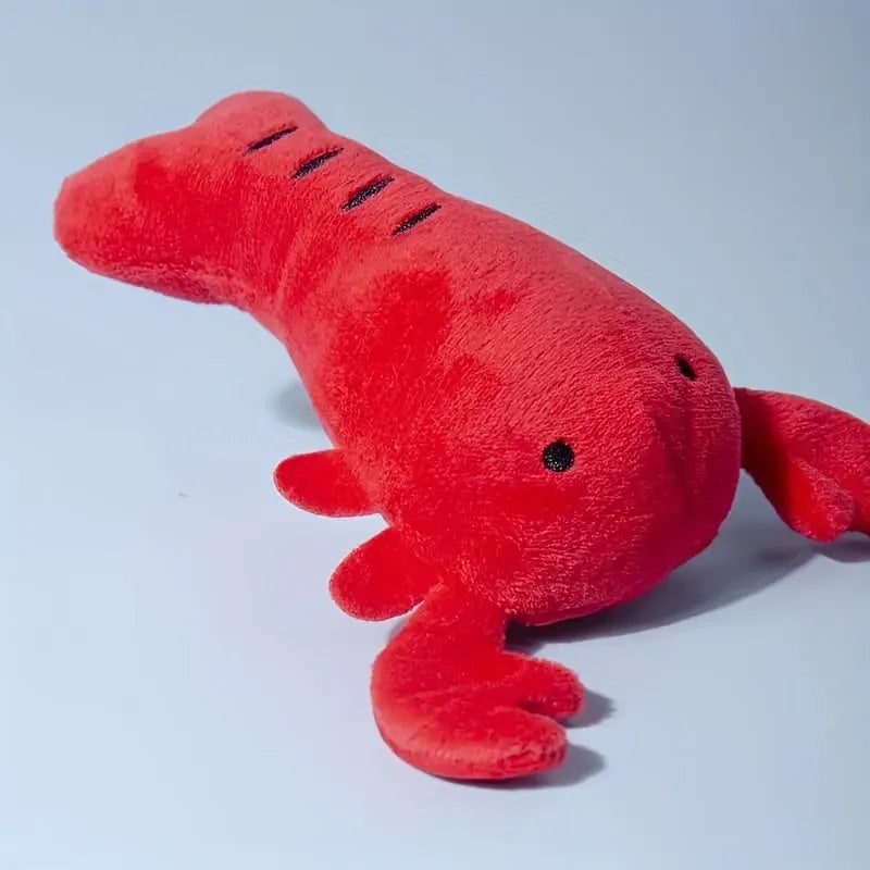 Red lobster stuffed dog toy with squeaker for small and medium breeds
