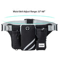 Black nylon dog walking waist bag and leash set for outdoor pet training