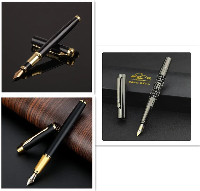 Metal ballpoint pen with 0.5mm Yijin nib in black and red colour options