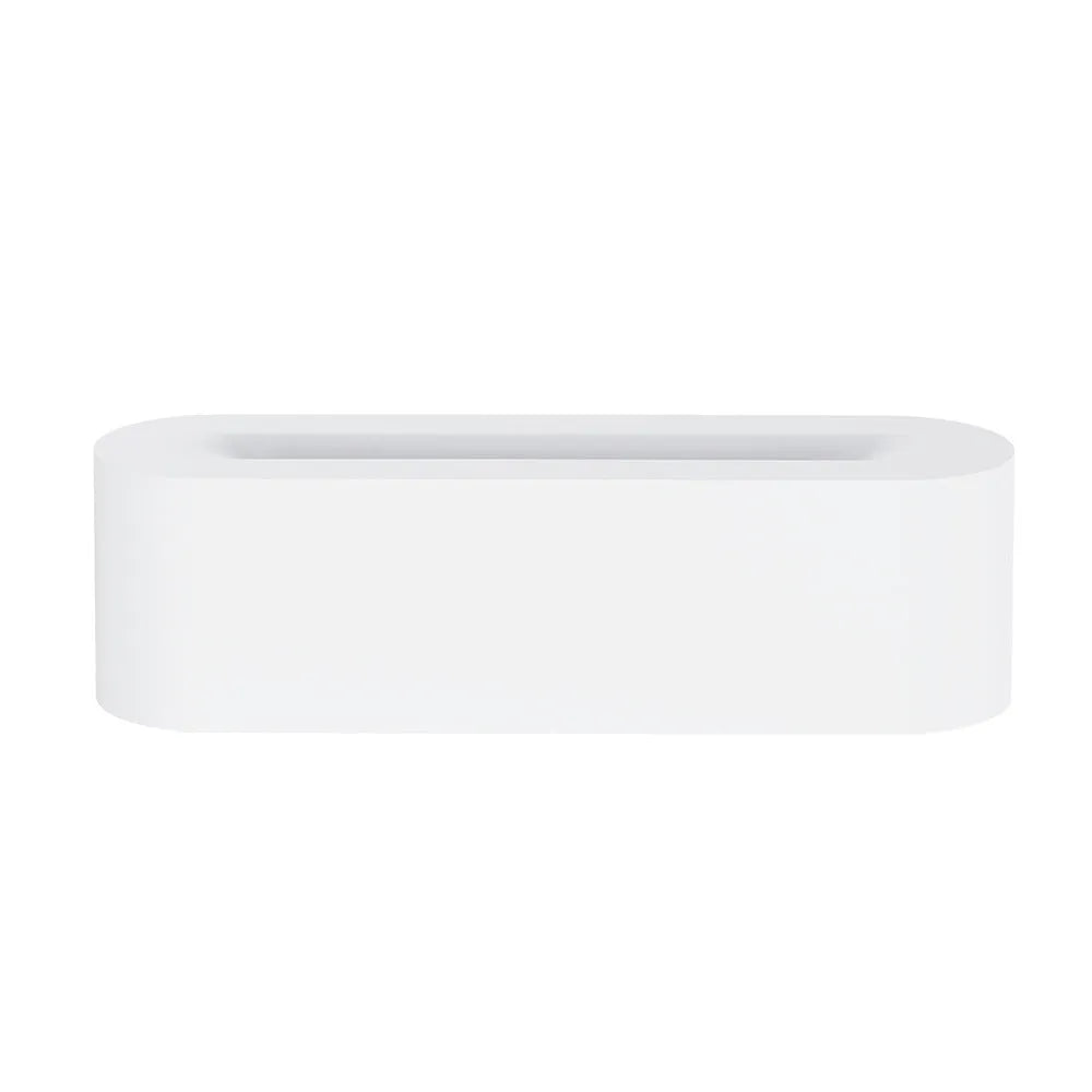 Square USB plug-in aroma diffuser with colourful flame lighting effect on wooden surface