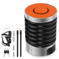 Portable bicycle folding lock in black orange colour with zinc alloy construction for bike security