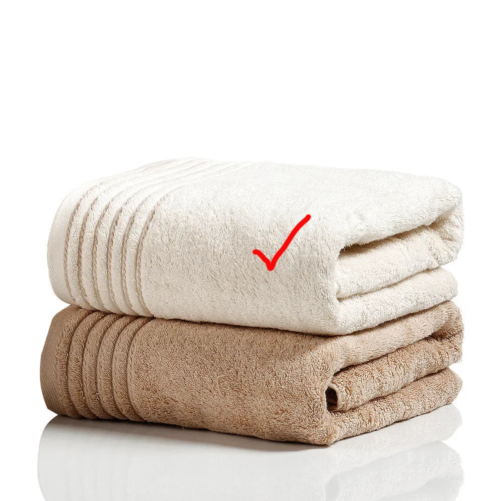 Cotton towel set in beige and brown with 395 GSM weight including bath towel, hand towel, and face cloth