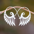 Retro angel wings earrings in gold colour electroplated zinc alloy high class elegant style