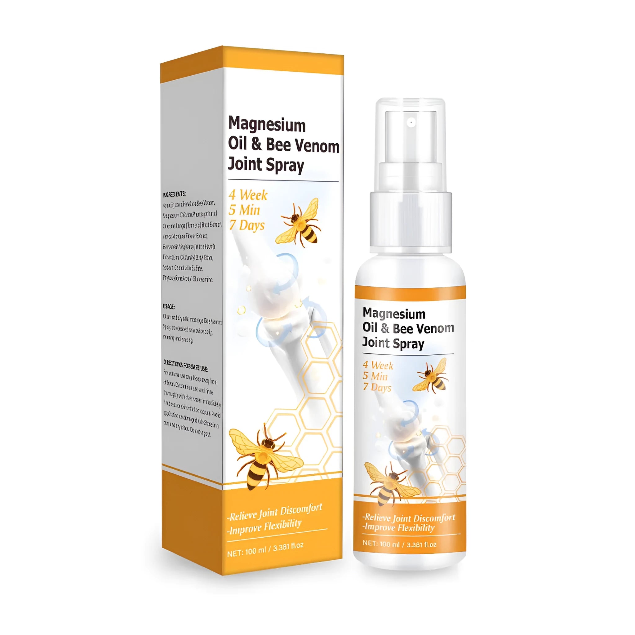 100ml pump bottle of magnesium oil bee joint spray gel, style FPB011