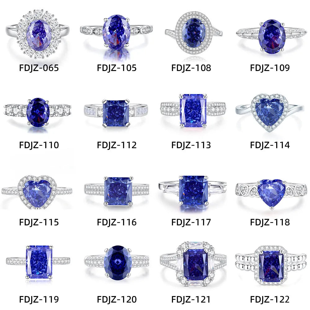 Heart-shaped 925 sterling silver ring with a colour zircon stone in a diamond ice flower cut.