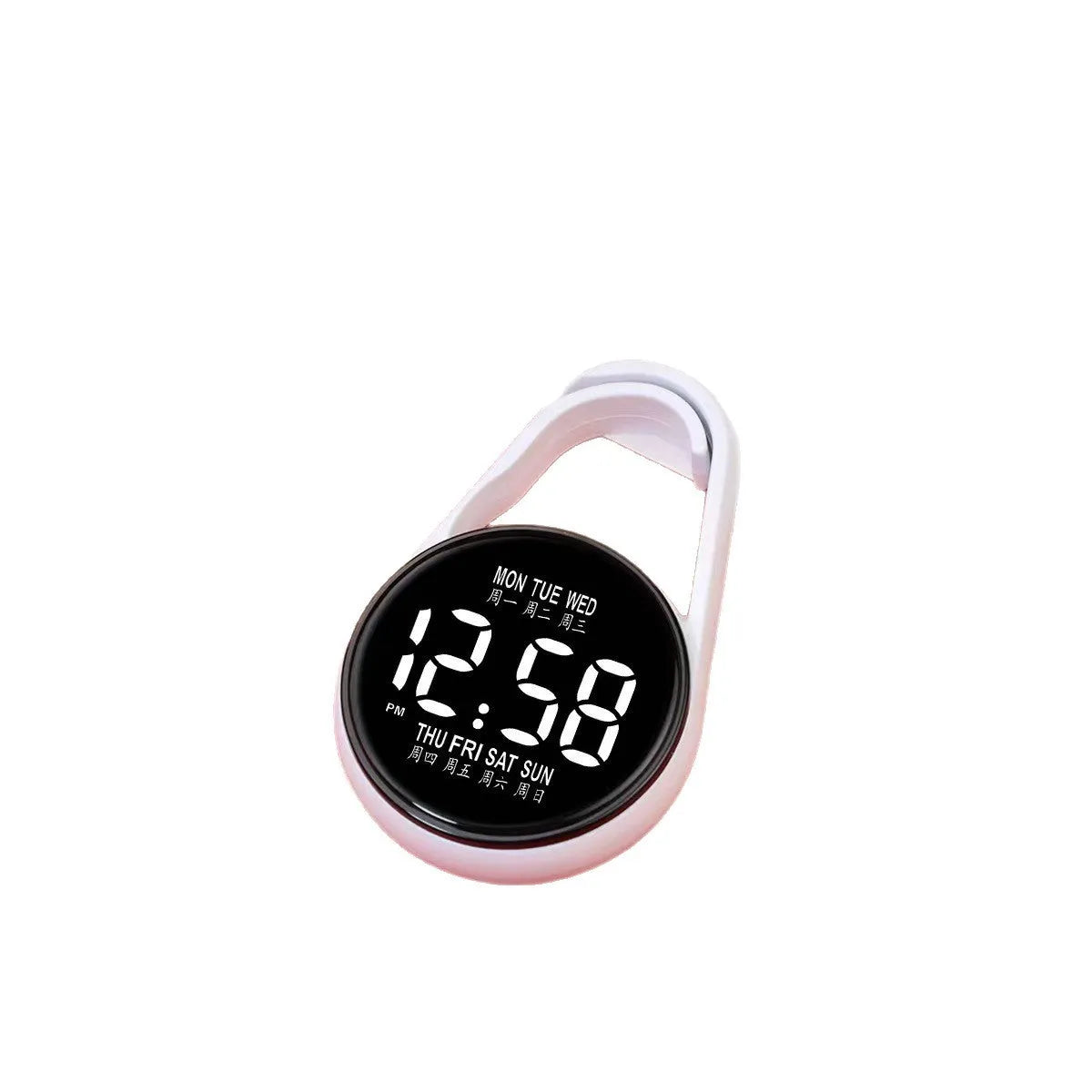 Electronic digital watch with luminous LED display and plastic waterproof casing