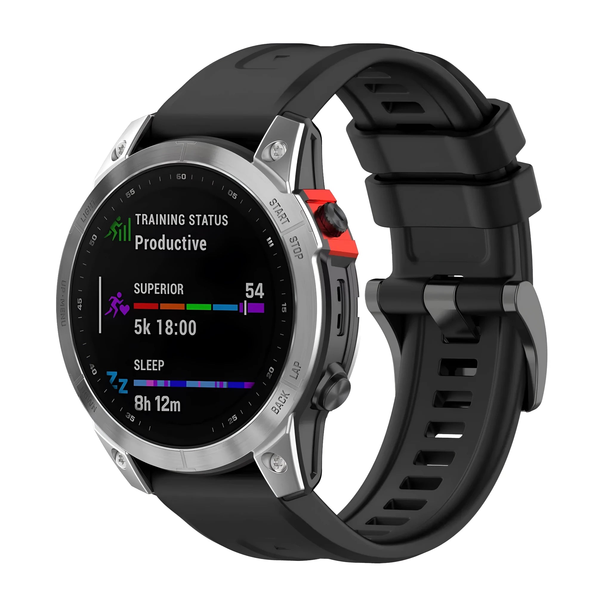 Jiaming Fenix7 quick release silicone watchband in multiple colours showing 20mm, 22mm, 26mm width options