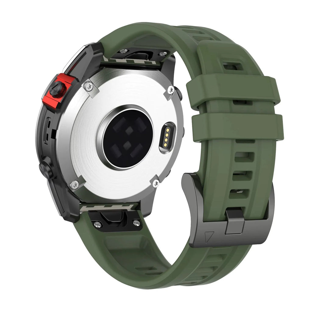 Jiaming Fenix7 quick release silicone watchband in multiple colours showing 20mm, 22mm, 26mm width options