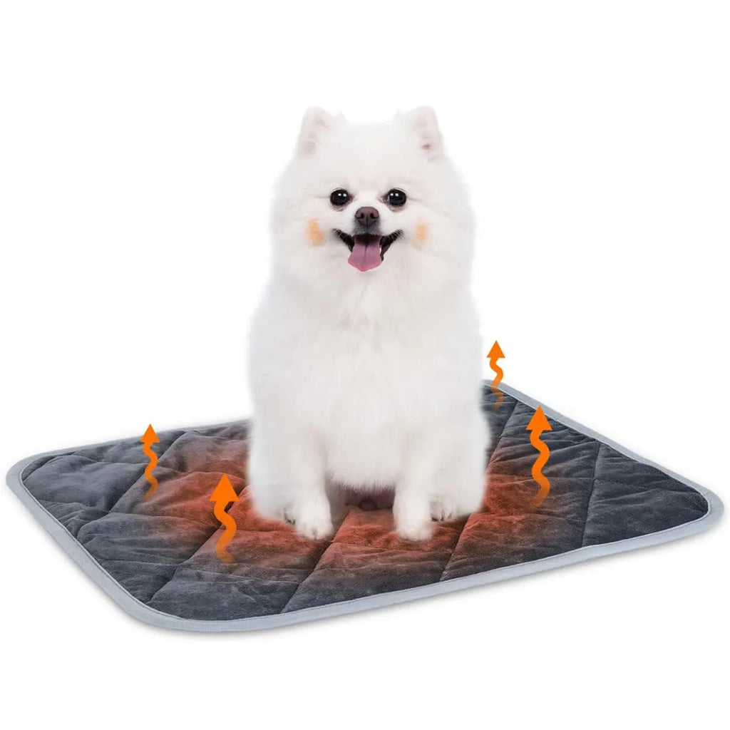 Soft grey multi-layer pet cushion for dogs or cats on a wooden floor