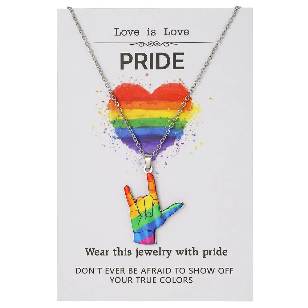 Stainless steel necklace with inspirational colour printing on the chain.