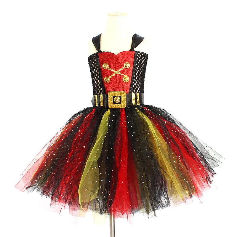 Girls pirate costume dress with sequins and lace for Halloween Pirates Of The Caribbean theme