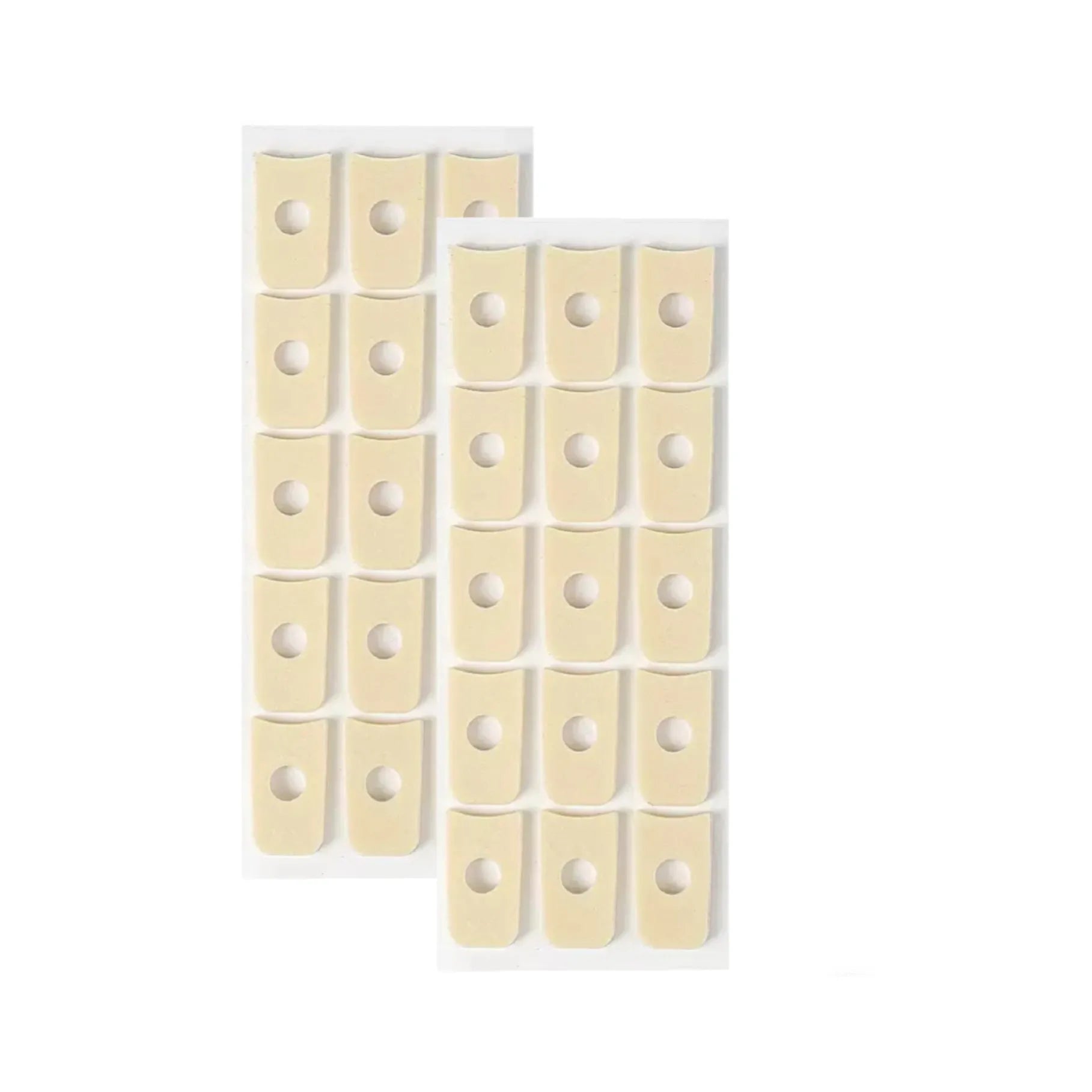 Women's heel corn protectors showing four shapes: large oval, small oval, U-shaped, and circular section PU gel pads